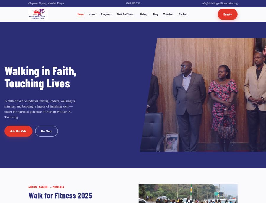 Finishing Well Foundation website
